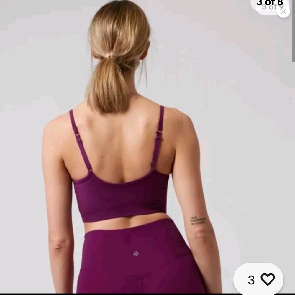 Athleta Renew Bra Size Small D-DD Exotic Fuchsia Light Impact NWT Yoga Pilates - Picture 4 of 5